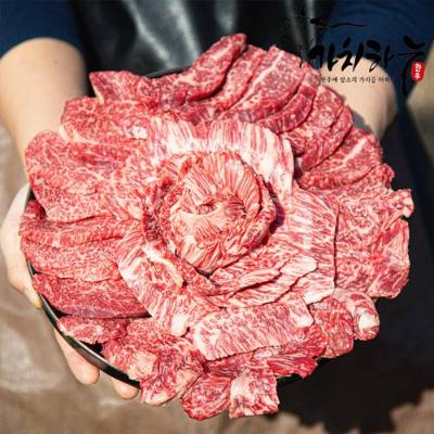 [가치하누] 1++한우투뿔 모듬한판 (앞치마살+업진안살+삼각살) 