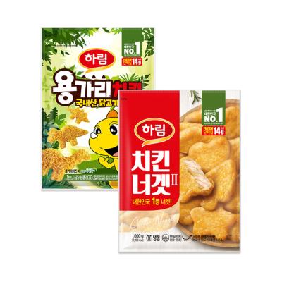 [하림] 용가리치킨 1kg x 1개 + 치킨너겟2 1kg x 1개