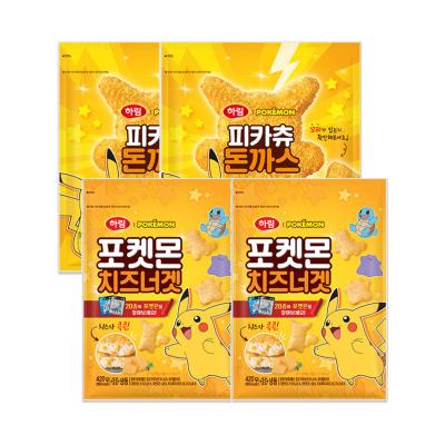 [하림] 피카츄돈까스 500g X 2개 + 포켓몬 치즈너겟 420g X 2개