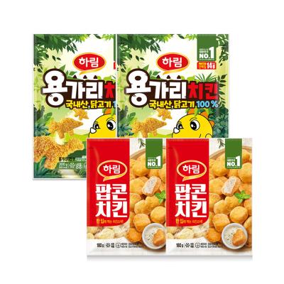 [하림] 용가리치킨 300g x 2개 + 팝콘치킨 180g x 2개
