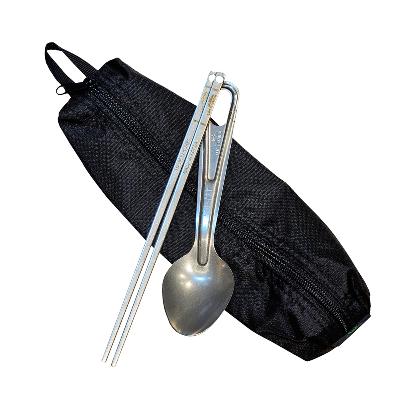 AMG티타늄 수저 세트 캠핑 등산 백패킹 아웃도어 초경량 휴대용 숟가락 젓가락