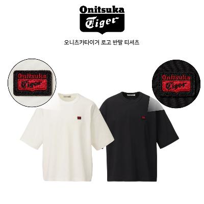 초특가! 오니츠카타이거 세미 오버핏 미니로고 남녀공용 반팔티 (블랙/화이트)