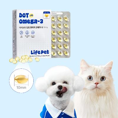 라이프펫 강아지 고양이 도트 알티지 오메가3 100mg 90캡슐