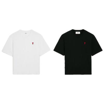 100% 정품! AMI 아미 스몰로고 남녀공용 기본핏 반팔티 2종 QR