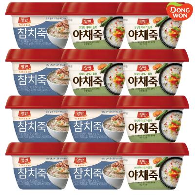 ★한판특가★ [동원] 양반 야채죽 (용기) 6개 + 참치죽 (용기) 6개